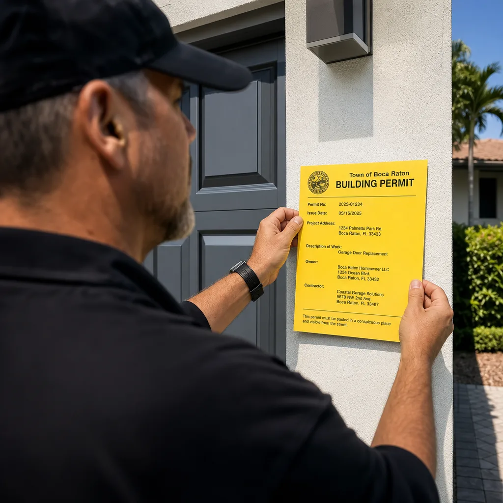 Illustration for garage door installation near me in Boca Raton