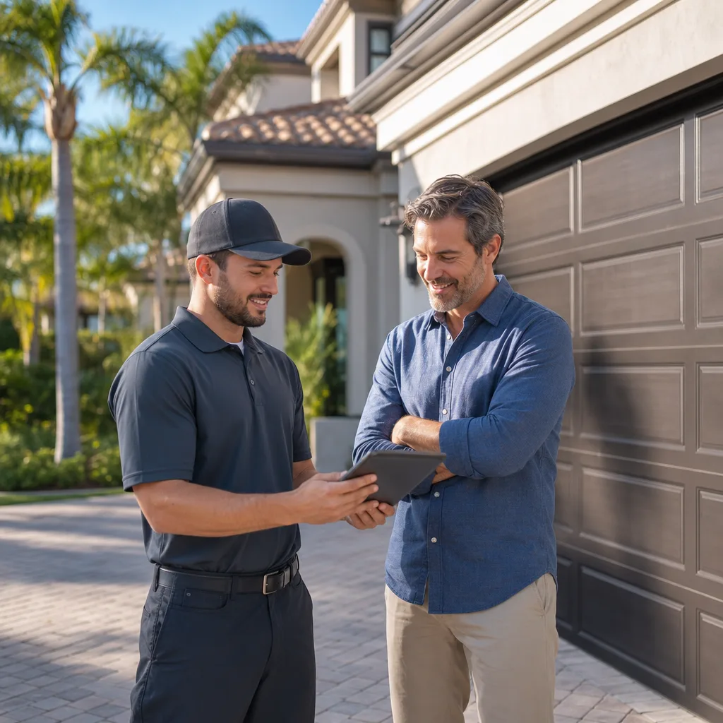 Illustration for emergency overhead door repair in Boca Raton